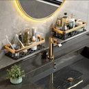 DecorBites™ Aluminum Corner Bathroom Shelf with Towel Holder