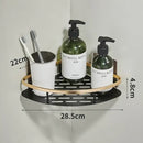 DecorBites™ Aluminum Corner Bathroom Shelf with Towel Holder