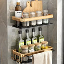 DecorBites™ Aluminum Corner Bathroom Shelf with Towel Holder