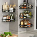 DecorBites™ Aluminum Corner Shelf Organizer for Bathroom and Kitchen Storage