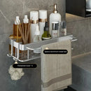 DecorBites™ Aluminum Corner Shelf: Wall Mount Storage Rack for Bathroom & Kitchen Essentials