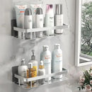 Modern black two-tier corner shower storage rack – bathroom shelf