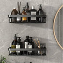 Modern black two-tier corner shower storage rack – bathroom shelf