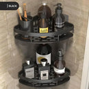 Modern black two-tier corner shower storage rack – bathroom shelf