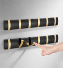 Modern black & gold aluminum folding robe hook kitchen wall rack