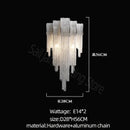 Modern silver aluminum led chandelier for living room crystal beads