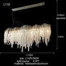 Modern silver aluminum led chandelier for living room crystal beads