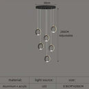 Modern minimalist aluminum led chandelier staircase ring light