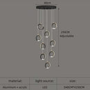 Modern minimalist aluminum led chandelier staircase ring light