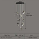 Modern minimalist aluminum led chandelier staircase ring light