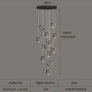 Modern minimalist aluminum led chandelier staircase ring light