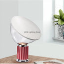Modern fluted silver & blue glass led desk lamp bedroom lighting