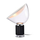Modern fluted silver & blue glass led desk lamp bedroom lighting
