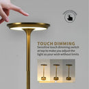 Modern sleek led desk lamp living room textured cordless light