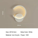 Modern black circular led wall lamp for bedroom living room