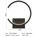 Modern black circular led wall lamp for bedroom living room