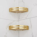 DecorBites™ Aluminum Shower Shelf Brushed Gold Wall Mounted Bathroom Corner Shelf