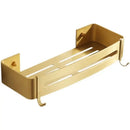 DecorBites™ Aluminum Shower Shelf Brushed Gold Wall Mounted Bathroom Corner Shelf