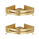 DecorBites™ Aluminum Shower Shelf Brushed Gold Wall Mounted Bathroom Corner Shelf
