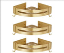 DecorBites™ Aluminum Shower Shelf Brushed Gold Wall Mounted Bathroom Corner Shelf