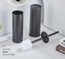 DecorBites™ Aluminum Toilet Brush Holder Set, Bath Hardware, Brushed Gold/Black