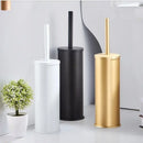 DecorBites™ Aluminum Toilet Brush Holder Set, Bath Hardware, Brushed Gold/Black