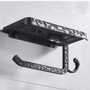 DecorBites™ Aluminum Toilet Paper Holder with Phone Rack and Hook