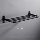 Modern movable aluminum towel rack black & white bathroom holder