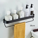 DecorBites™ Alumium Bathroom Shelf with Towel Bar and Corner Storage Shelf