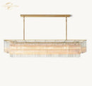 DecorBites™ Amadeo Crystal LED Chandelier: Modern Rectangular Pendant Light for Kitchen Island, Dining Room