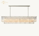DecorBites™ Amadeo Crystal LED Chandelier: Modern Rectangular Pendant Light for Kitchen Island, Dining Room