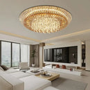 Luxe amber crystal ceiling chandelier for dining room