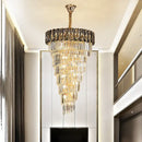 DecorBites™ Amber Crystal Chandelier for Luxurious Living Spaces