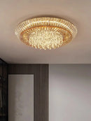 Modern amber crystal led ceiling light living room chandelier