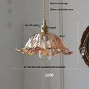 DecorBites™ Amber Flower Glass LED Pendant Light - Modern Nordic Copper Switch Hang Lamp