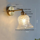 Amber flower glass wall light brass pull chain kitchen sconce