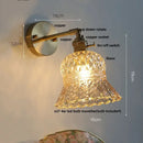 Amber flower glass wall light brass pull chain kitchen sconce