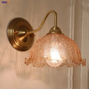 DecorBites™ Amber Flower Glass LED Wall Sconce for Living Room, Cafe, Bathroom Vanity