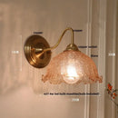 DecorBites™ Amber Flower Glass LED Wall Sconce for Living Room, Cafe, Bathroom Vanity