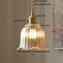 Vintage amber flower glass pendant lamp for kitchen living room