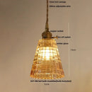 Vintage amber flower glass pendant lamp for kitchen living room