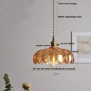 Vintage amber flower glass pendant lamp for kitchen living room