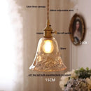 Vintage amber flower glass pendant lamp for kitchen living room