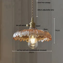 Vintage amber flower glass pendant lamp for kitchen living room