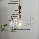 Vintage amber flower glass pendant light kitchen brass hanging lamp