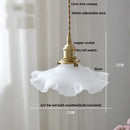 Vintage amber flower glass pendant light kitchen brass hanging lamp