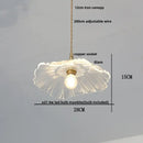 Vintage amber flower glass pendant light kitchen brass hanging lamp