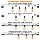 DecorBites™ Amber Glass Bulb Dimmable LED String Lights Connectable for Party Wedding Decor