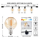 DecorBites™ Amber Glass Bulb Dimmable LED String Lights Connectable for Party Wedding Decor