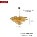 DecorBites™ Amber Glass Ceiling Chandelier for Elegant Living Room Decor.
